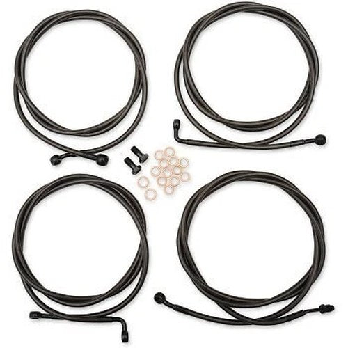 LA Choppers LA-8054KT-16M Black Midnight Braided Handlebar Cable/Brake Line Kit