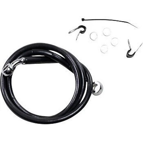 Drag Specialties 1741-2533 Extended Length Black Vinyl Brake Line Kit +2"