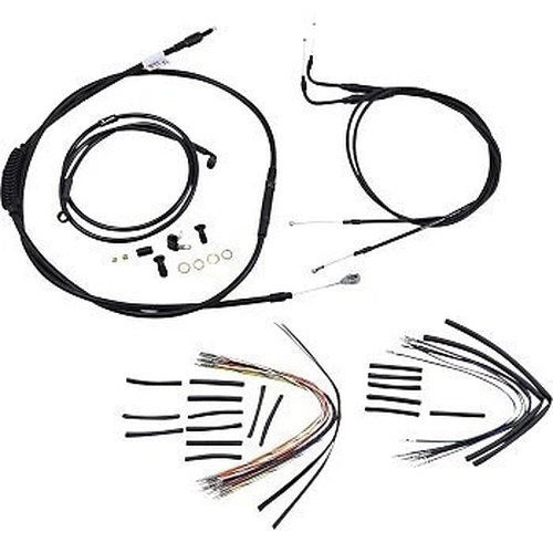 Burly Brand B30-1017Complete Black Vinyl Handlebar Cable/Line Kit for Ape Hanger