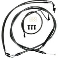 LA Choppers LA-8155KT-13M Black Midnight Braided Handlebar Cable/Brake Kit 12-14