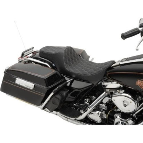 Drag Specialties Predator Iii Seat Silver Double Diamond Harley 97-07 Touring