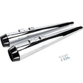 Bassani 4" Slip-On Mufflers Chrome Megaphone w/ Black End Caps for Touring 95-16