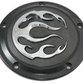 V-Twin 42-0467 Black & Chrome Flame Fire Derby Cover for Harley Twin Cam