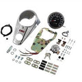 V-Twin 39-0911 Chrome Two Light Dash Panel Kit with 2:1 Ratio Speedometer