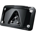 Kuryakyn 3148 Black Curved Laydown License Plate Mount with Frame