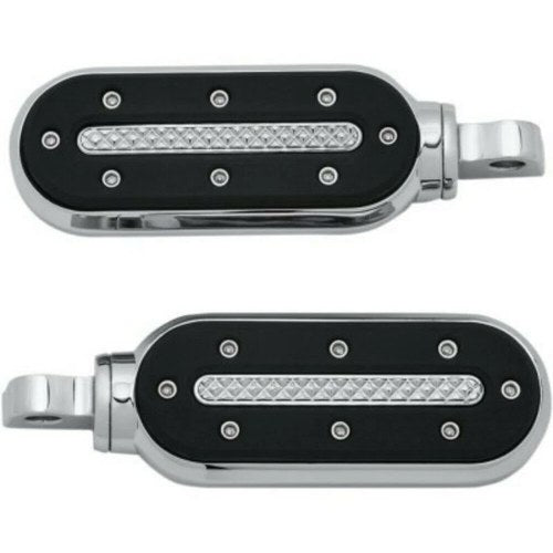 Kuryakyn 7031 Chrome Heavy Industry Footrest Foot Pegs for Harley Male Mount
