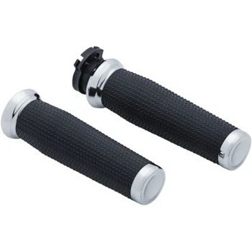 Kuryakyn 5946 Chrome Thresher Hand Grips for Metric Motorcycles