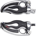 Kuryakyn 4411 Chrome Flamin' Switch Blade Heel Rest Foot Pegs w/ Male Mount