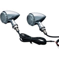 Kuryakyn 2507 Chrome Multi Function Red Rear Torpedo Lights for Harley