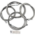 LA Choppers Stainless Braided Handlebar Cable/Brake Line Kit for 12-14"