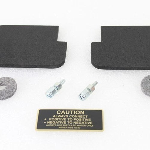 V-Twin 48-0822 Battery Caution Tag & Terminal Kit Brass