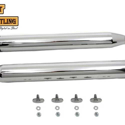 V-Twin 30-4051 Wyatt Gatling Muffler Set with Black Shooter Style End Tips