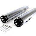 V-Twin 30-1377 M8 Black Highlight Billet Tip Slip-On Muffler Set