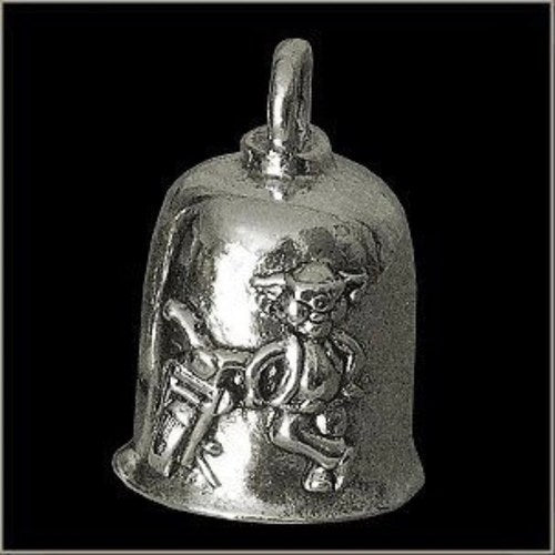 Pewter Motorcycle Gremlin Bell Cool Hawg Pig Made in the Usa