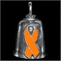 Pewter Motorcycle Gremlin Bell M.S. Multiple Sclerosis Awareness Ribbon Usa Made