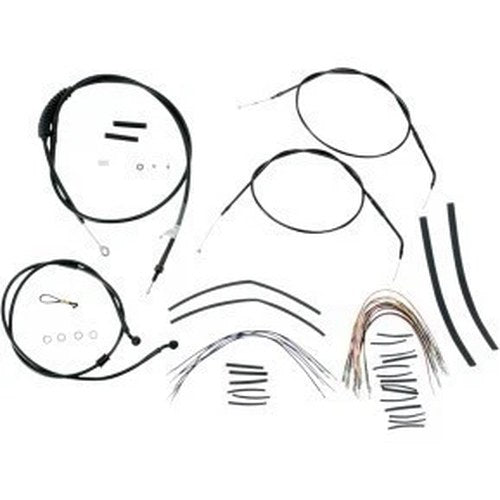 Burly B30-1004 Complete Black Vinyl Handlebar Cable/Line Kit for Ape Hanger