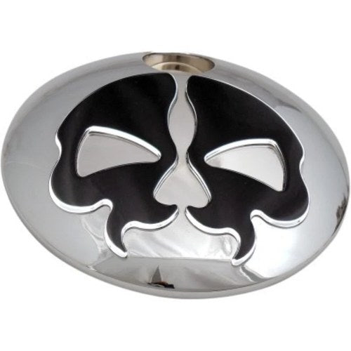 Drag Specialties 0703-0791 Chrome & Black Skull Fuel Console Door for 08-24