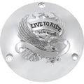Drag Specialties 1107-0155 Chrome Live To Ride Eagle Derby Cover - 84-99 3-Bolt