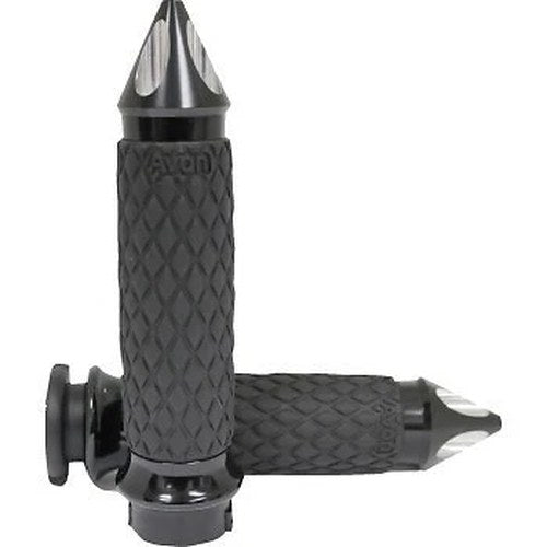 Avon Black Diamond Contour Spike Hand Grips for Harley Cable Op Throttle