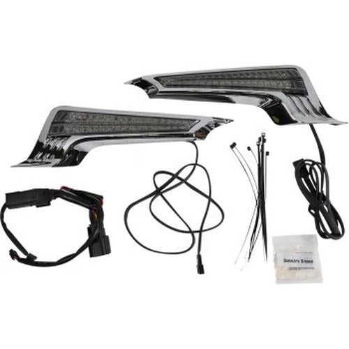 Ciro 40045 Chrome Filler Panel Lights Smoke Lens Red LED