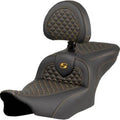 Saddlemen 823-07-208B7 RoadSofa Seat w/ Backrest Gold Dragon Scale Stitch