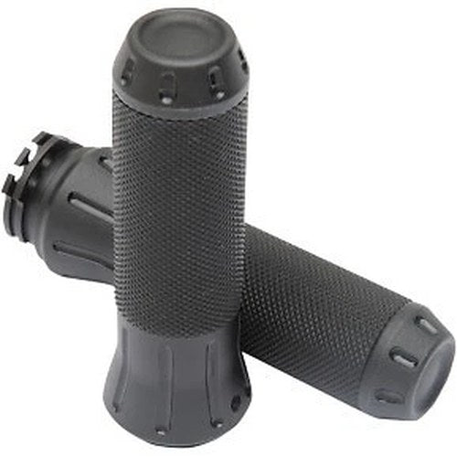 Drag Specialties Black Stealth Tone Cobra Hand Grips for Harley Cable Op