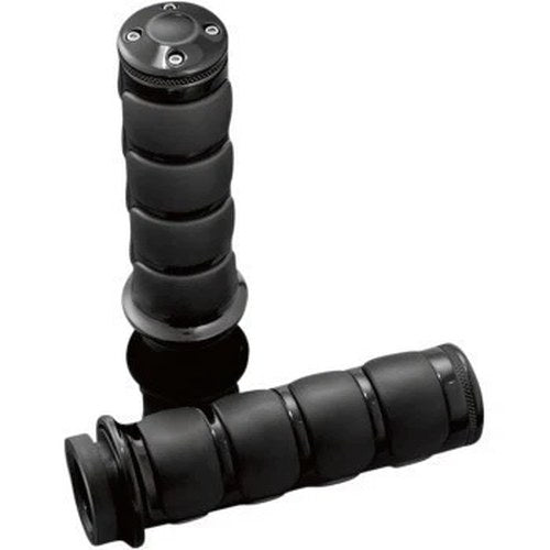 Kuryakyn 6320 Black Iso Hand Grips for Harley Cable Op Throttle