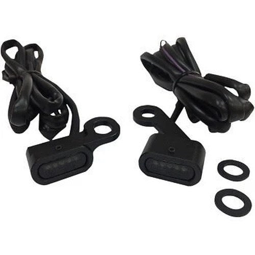 Drag Specialties Black Smoke LED Handlebar Marker Lights for Sportster 04-21