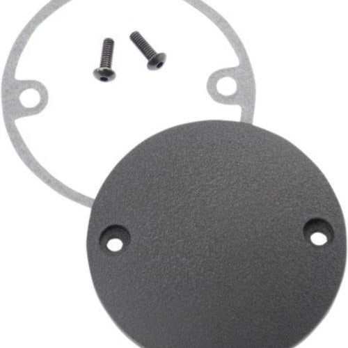 Drag Specialties 0940-1243 Wrinkle Black Timer Ignition Points Cover 2-Bolt
