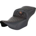 Saddlemen 823-07-19003 RoadSofa Seat Extended Reach Orange Honeycomb Stitch