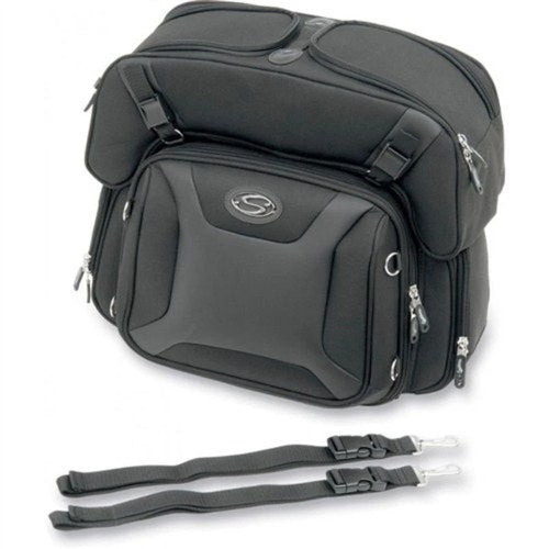 Saddlemen FTB2500 Sport Motorcycle Sissy Bar Combo Back Rest Bag Luggage