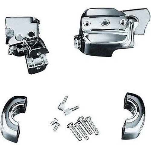Kuryakyn 9126 Chrome Handlebar Control Cover Kit for Single Disc Harley 96-17