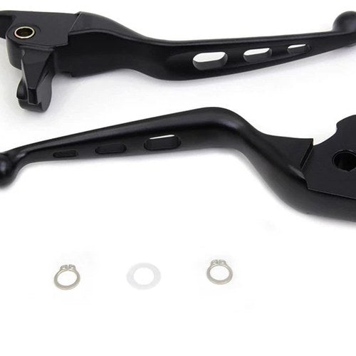 V-Twin 26-0801 Black Drilled Clutch Brake Lever Set for Touring 14-16