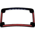 Custom Dynamics TF08-B Black Radius License Plate Frame with Auxiliary Red LEDs