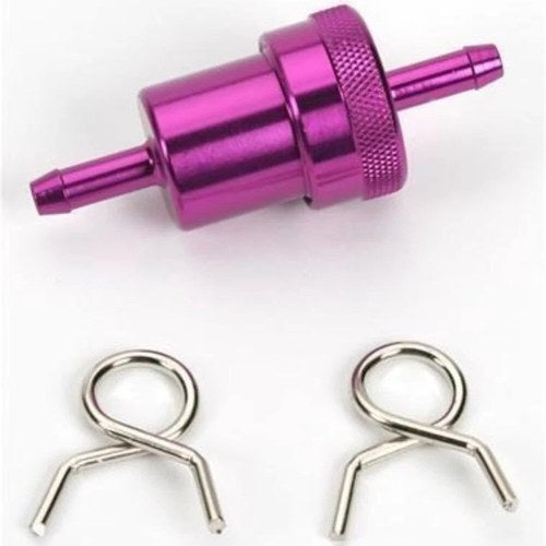 Emgo 14-34473 Purple Anodized 1/4" Fuel Filter for Harley & Custom Use