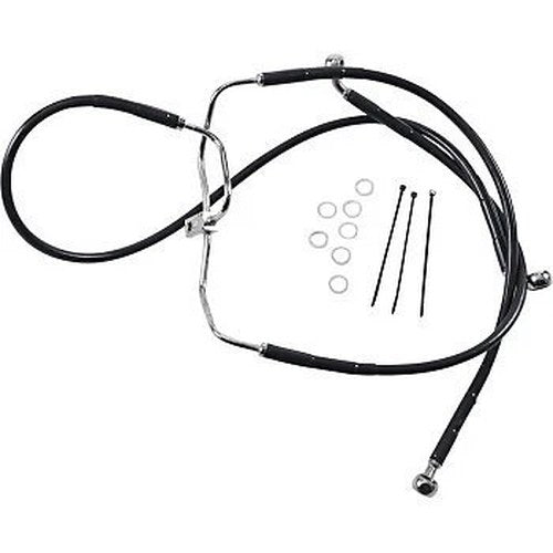 Drag Specialties 1741-2910 Extended Length Black Vinyl Front Brake Line Kit +8"