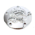 V-Twin 42-0889 Chrome Live to Ride Eagle Chrome Timer Points Cover for Twin Cam