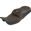 Saddlemen Road Sofa Seat Orange Stitch Tri Gripper for 08-25 Touring