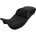 Saddlemen 808-07B-19001 RoadSofa Seat Extended Reach Blue Honeycomb Stitch 08-24