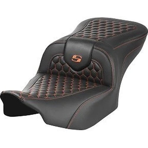 Saddlemen 823-07-18903 Roadsofa Seat Orange Honeycomb Stitch - FLTR/FLHX 23-24