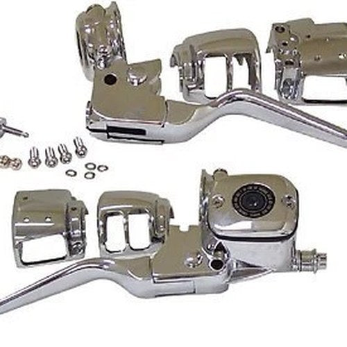 V-Factor 44735 Chrome Handlebar Control Kit Master Cylinder - 96-06 Single Disc