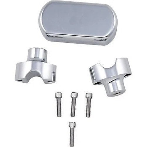 LA Choppers LA-7442-01 Chrome 1-1/2" Solid Riser & Top Clamp Kit for 1" Bars
