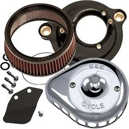 S&S 170-0435C Chrome Mini Teardrop Stealth Air Cleaner Kit for 17-21 M8