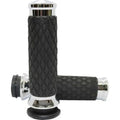 Avon DIA-60-CH Chrome Diamond Contour Hand Grips for Harley Cable Op Throttle