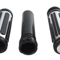 V-Twin 28-0150 Chrome Bar Style Grip Set - 96-17 Cable Operated Throttle Harley