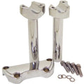 V-Factor 41012 Chrome 6" Straight Handlebar Risers Top Clamp Kit for Harley