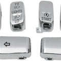 Chrome Switch Button Covers Caps for Harley Softail Dyna Sportster 96-13