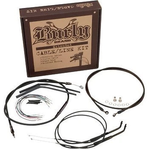 Burly Brand B30-1006 12" Ape Black Vinyl Handlebar Cable/Line Kit 97-03 XL