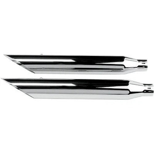 Khrome Werks 202350 Chrome Slash Cut Mufflers for Harley Fxst / Rocker 07-17