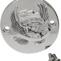 Drag Specialties 0940-1645 Chrome Eagle Live to Ride Timer Points Cover for M8